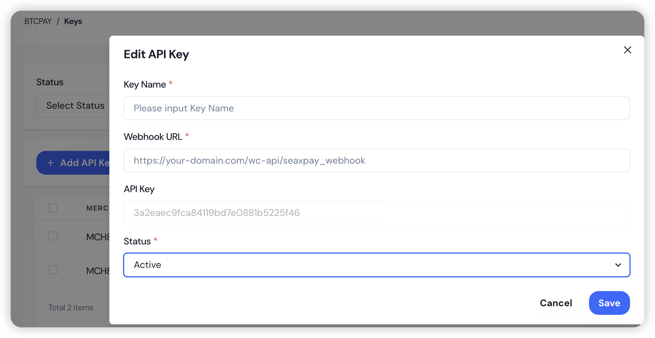 API Key Generation